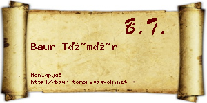 Baur Tömör névjegykártya